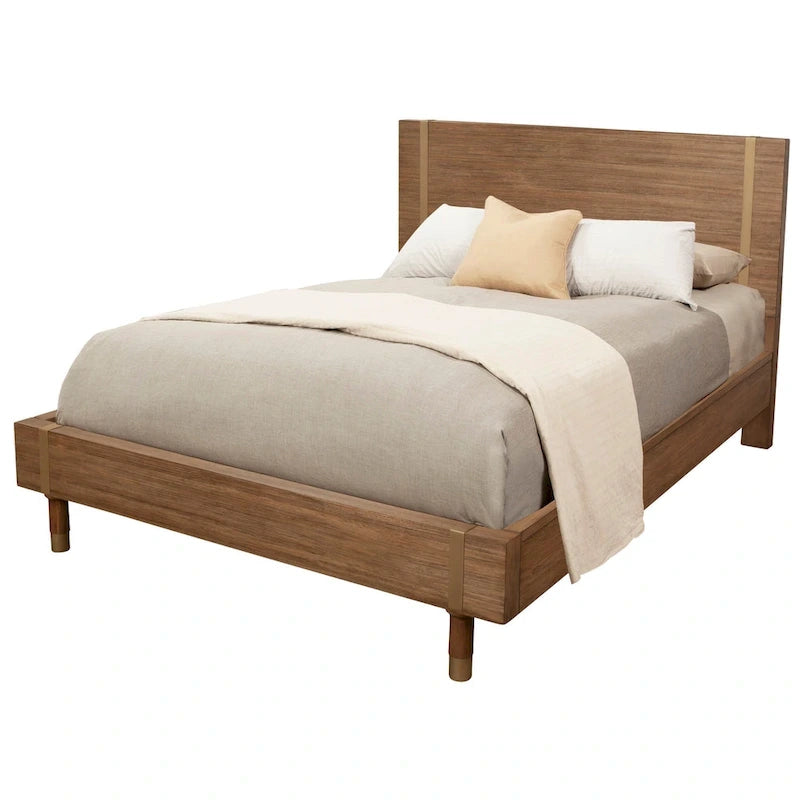 Lit plateforme Easton Wood couleur Sable (Beige)