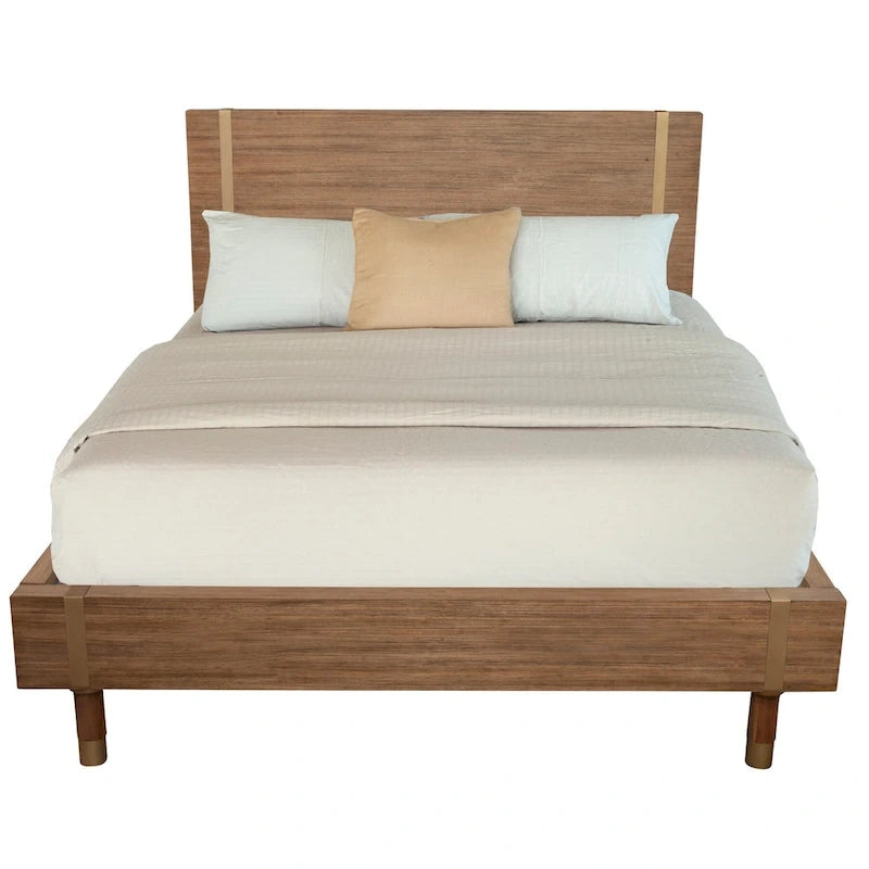Lit plateforme Easton Wood couleur Sable (Beige)