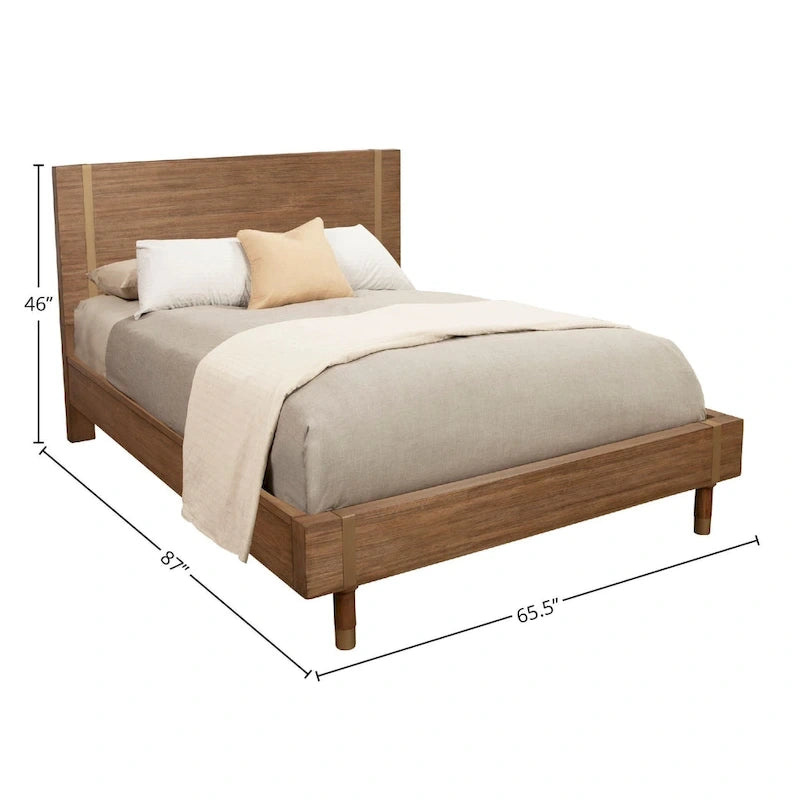 Lit plateforme Easton Wood couleur Sable (Beige)