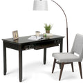 Bureau de style transitionnel en bois massif Halifax, 54 po de large, brun hickory