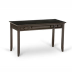 Bureau de style transitionnel en bois massif Halifax, 54 po de large, brun hickory