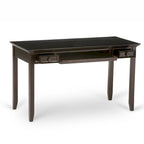 Bureau de style transitionnel en bois massif Halifax, 54 po de large, brun hickory
