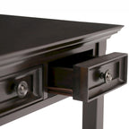 Bureau de style transitionnel en bois massif Halifax, 54 po de large, brun hickory