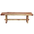 Banc sans dossier Chic Teak en bois de suar, bord naturel, d'environ 175 cm de long