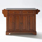 Îlot de cuisine LaFayette avec plateau en acier inoxydable, finition cerisier classique - 51,5 L x 18 P x 36 H