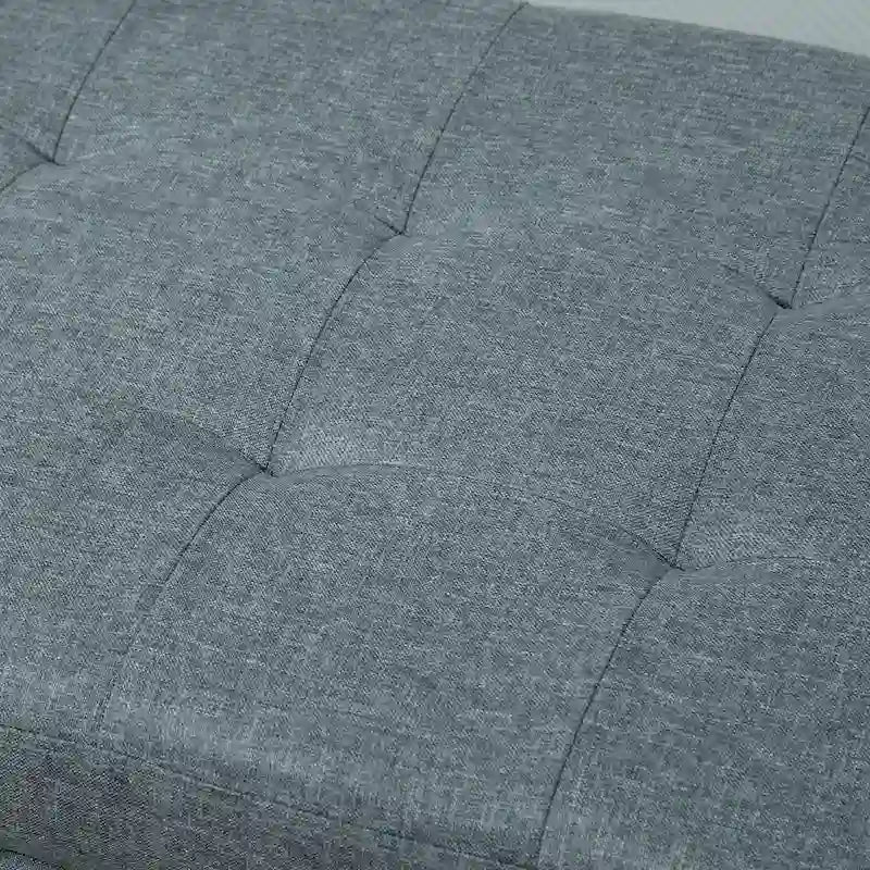 Banc ottoman Holmden de 51 pouces en tissu capitonné avec rangement
