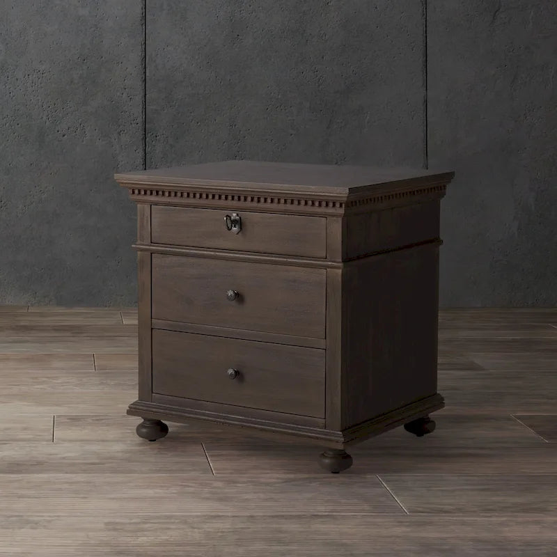 Table de chevet en bois à 3 tiroirs Couture Farzaneh