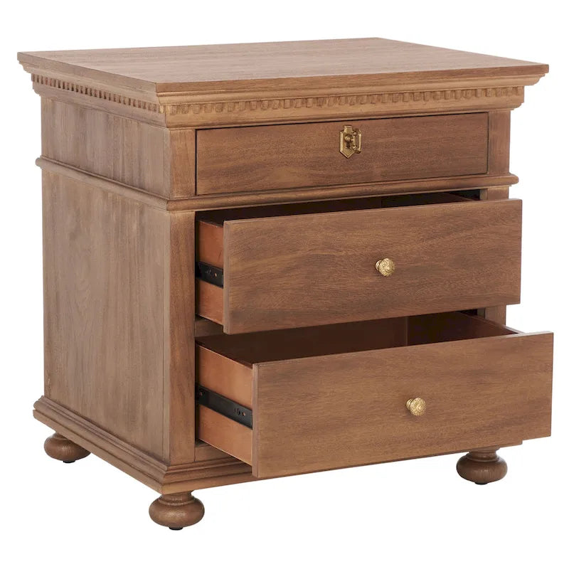 Table de chevet en bois à 3 tiroirs Couture Farzaneh