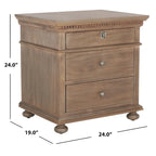 Table de chevet en bois à 3 tiroirs Couture Farzaneh