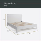 Lit plateforme en bois avec tête de lit
