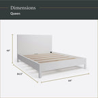 Lit plateforme en bois avec tête de lit