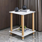 Table d'appoint moderne à 2 niveaux, table de canapé, table d'appoint avec étagère de rangement