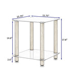 Table d'appoint moderne à 2 niveaux, table de canapé, table d'appoint avec étagère de rangement