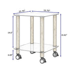 Table d'appoint moderne à 2 niveaux, table de canapé, table d'appoint avec étagère de rangement