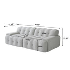 Canapé Moderne Confortable 3 Places, Canapé de Sol Rembourré en Tissu 3D Cloud Couch pour Salon, Appartement