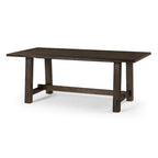 Table à manger rectangulaire en bois Yves, finition noir vieilli