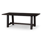 Table à manger rectangulaire en bois Yves, finition noir vieilli