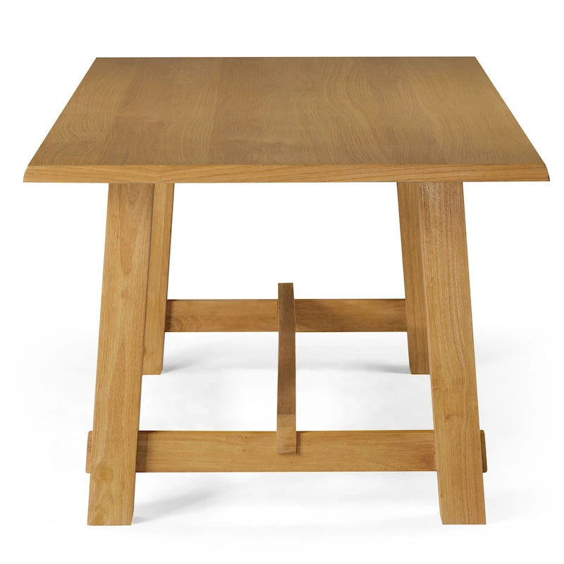 Table à manger rectangulaire en bois Yves, finition noir vieilli