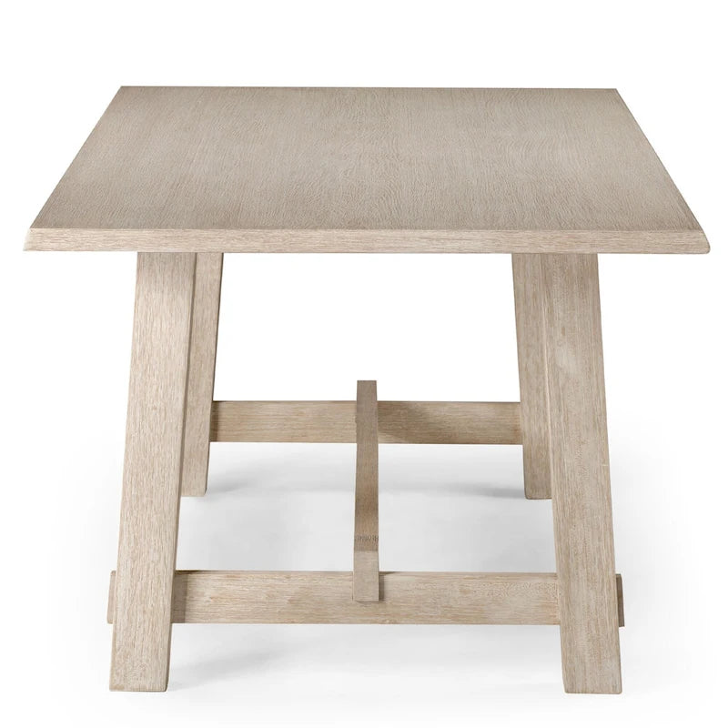 Table à manger rectangulaire en bois Yves, finition noir vieilli