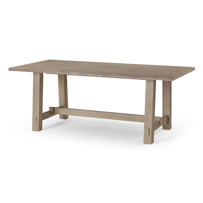 Table à manger rectangulaire en bois Yves, finition noir vieilli