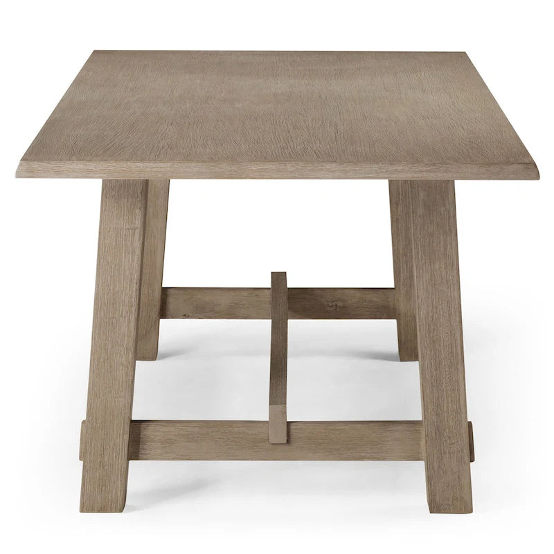 Table à manger rectangulaire en bois Yves, finition noir vieilli