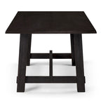 Table à manger rectangulaire en bois Yves, finition noir vieilli