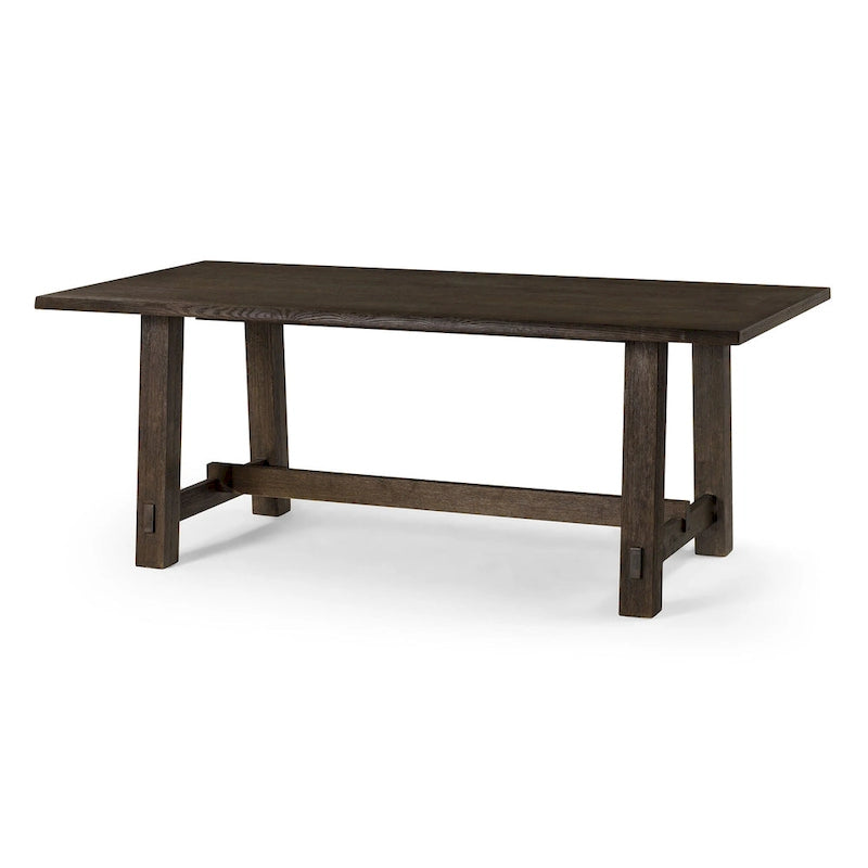 Table à manger rectangulaire en bois Yves, finition noir vieilli