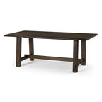 Table à manger rectangulaire en bois Yves, finition noir vieilli