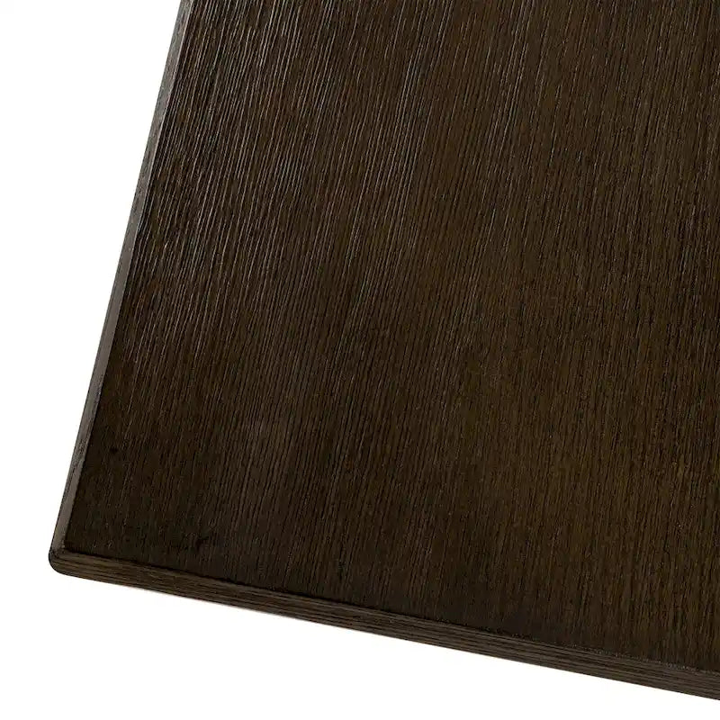 Table à manger rectangulaire en bois Yves, finition noir vieilli