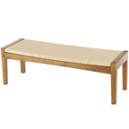 Banc de maison traditionnel en bois fait main avec assise en corde tressée - Marron - Roche River Decor