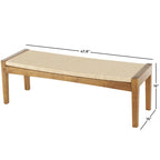 Banc de maison traditionnel en bois fait main avec assise en corde tressée - Marron - Roche River Decor