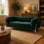 Causeuse Divani Casa Sheila transitionnelle en tissu vert émeraude